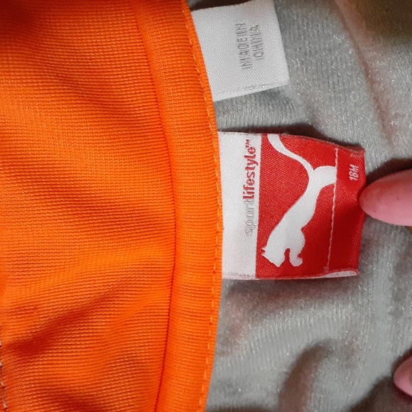 Puma 2-Piece Pant Set | 18M | Grey,White, Orange - Picture 4 of 11